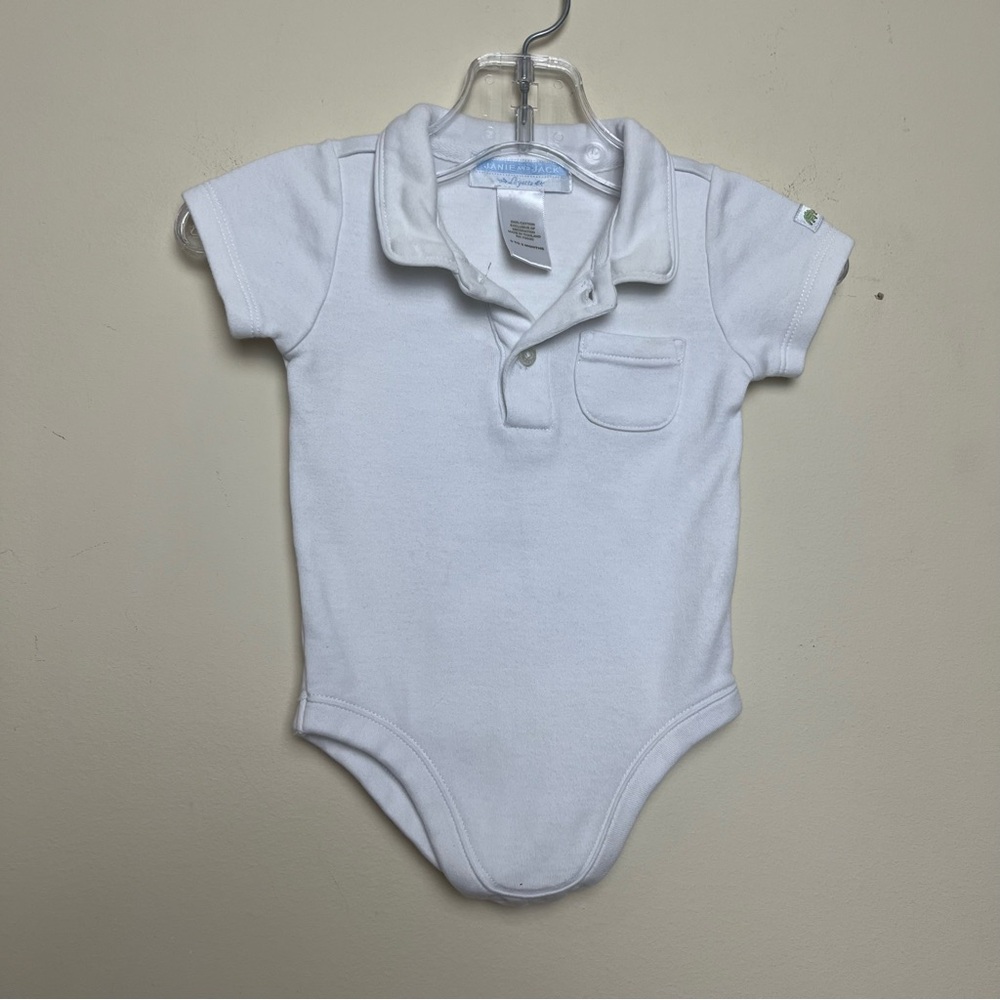 Janie and Jack White Polo Onesie Layette, 0-3 months